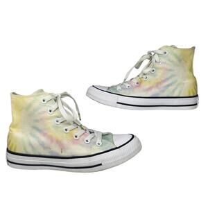 Converse All Star Shoes Womens 6 Pastel Rainbow Tie Dye High Tops Sneakers